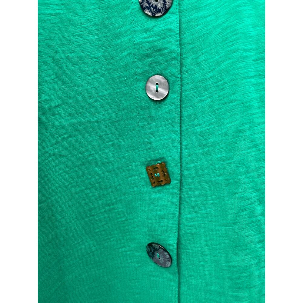 Soft Surroundings Danielle Solid Green Button Dre… - image 7